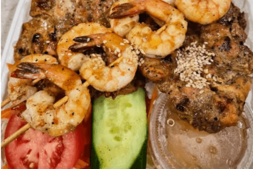 #65. Marinated and Grilled Prawns with Lemongrass Chicken