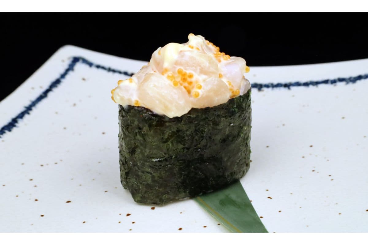 Chopped Scallop Raw Fish Nigiri Sushi