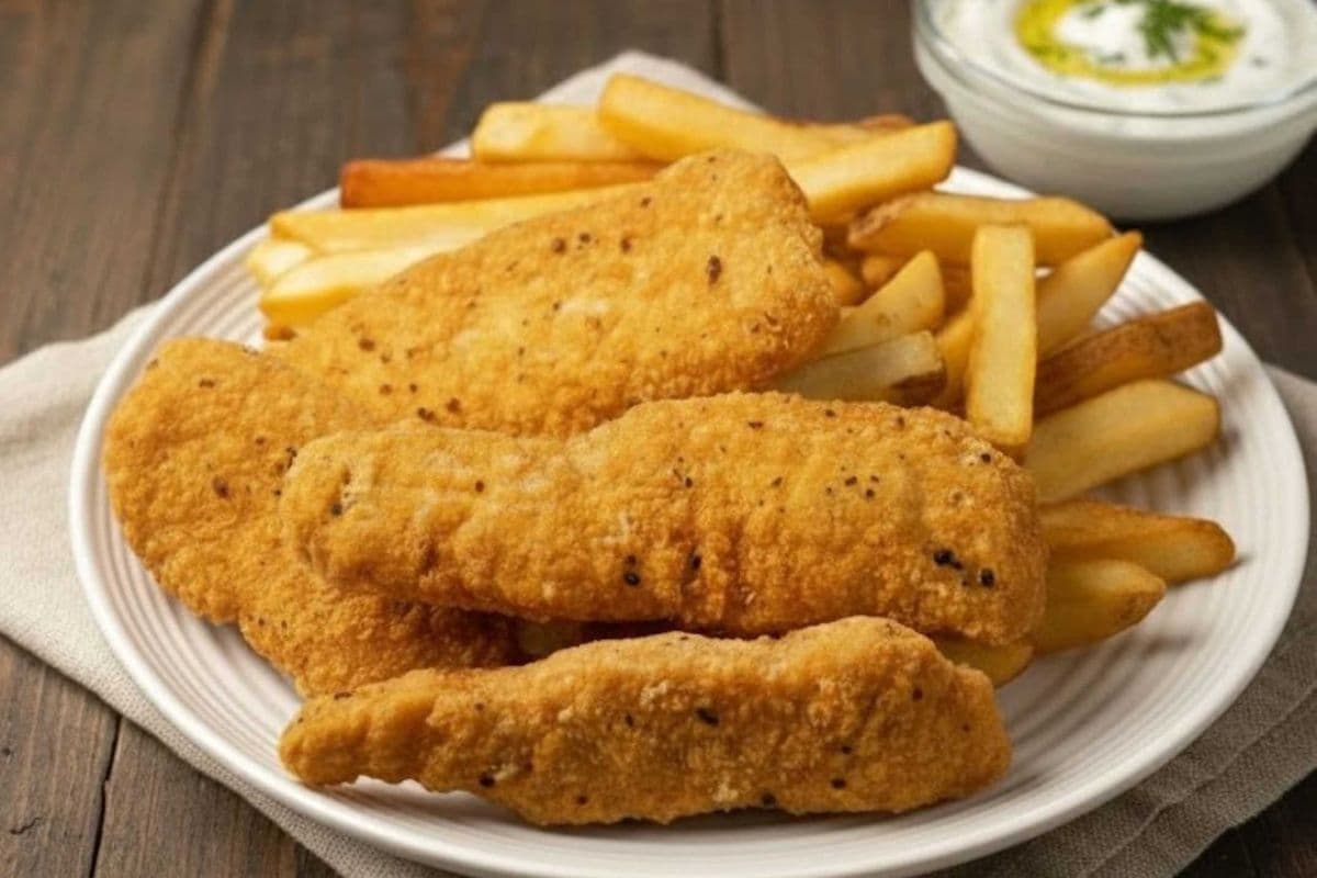2 piece Chicken Strips & Fries