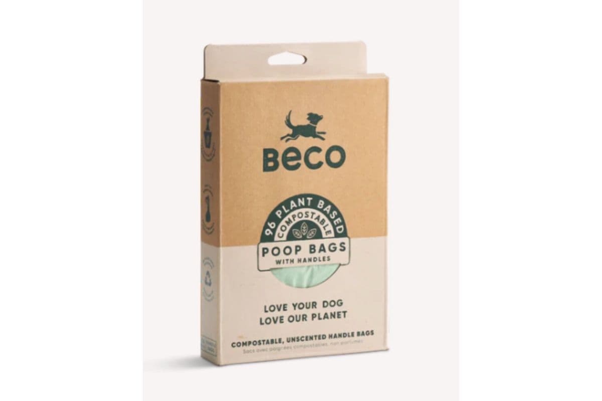 Beco Home Compostable Dog Poop Bags With Handles (96 Bags)