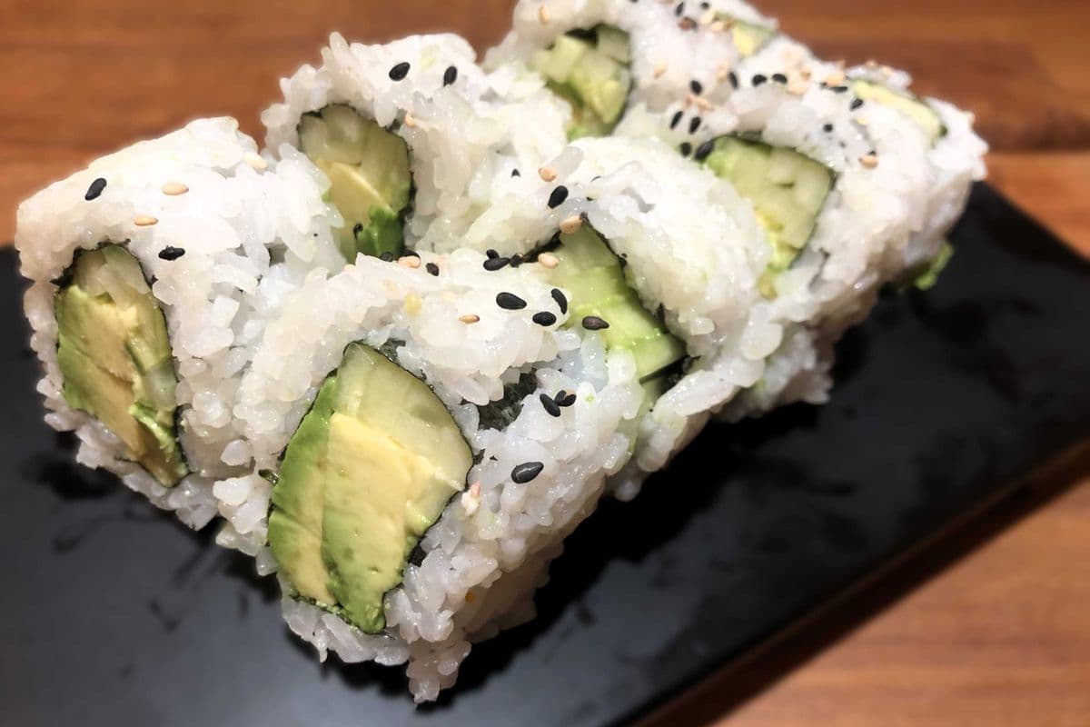 Avocado and Cucumber Roll Sushi