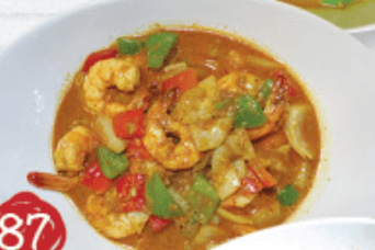 87. Stir-Fried Satay Shrimp and Vegetables