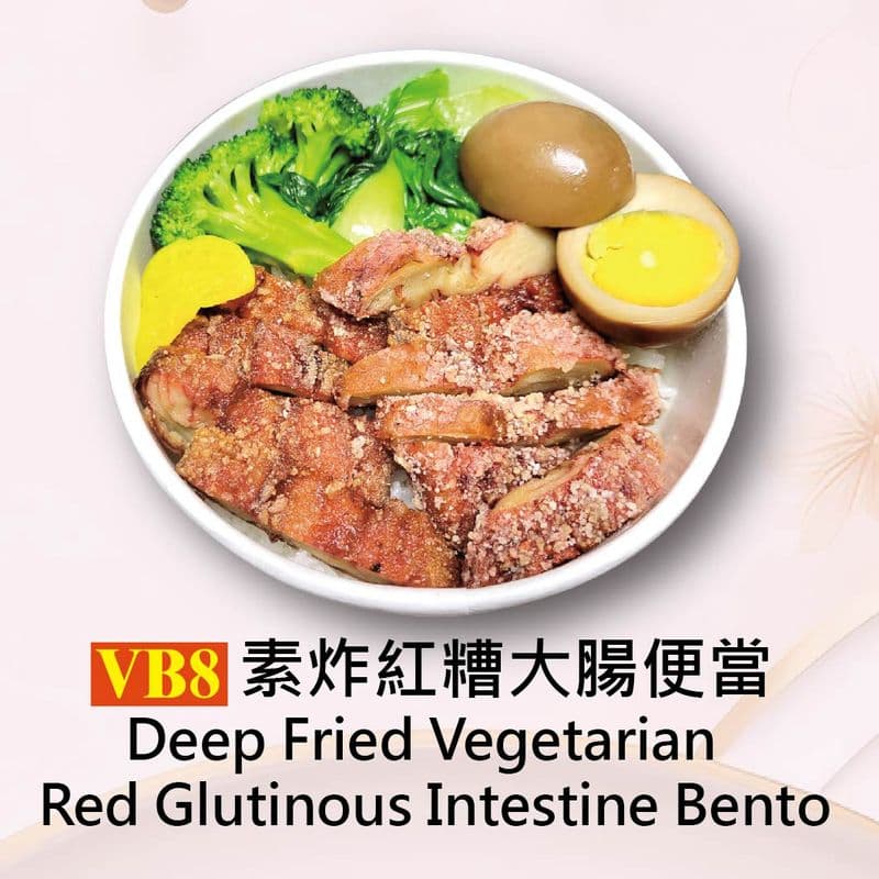 Deep Fried Vegetarian Red Glutinous Intestine Bento / VB8素炸紅糟大腸便當