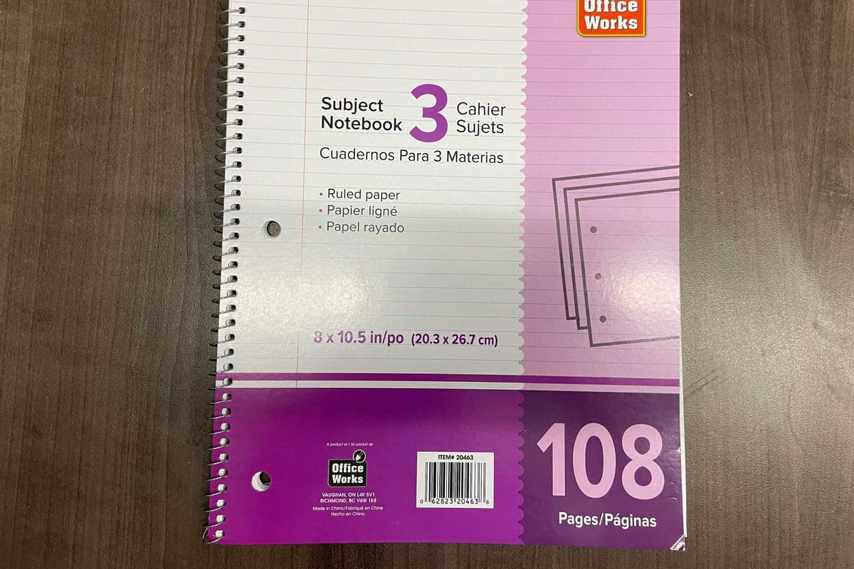 Notebook Coiled 8" x 10.5" 108 Sheets (140 Pages)