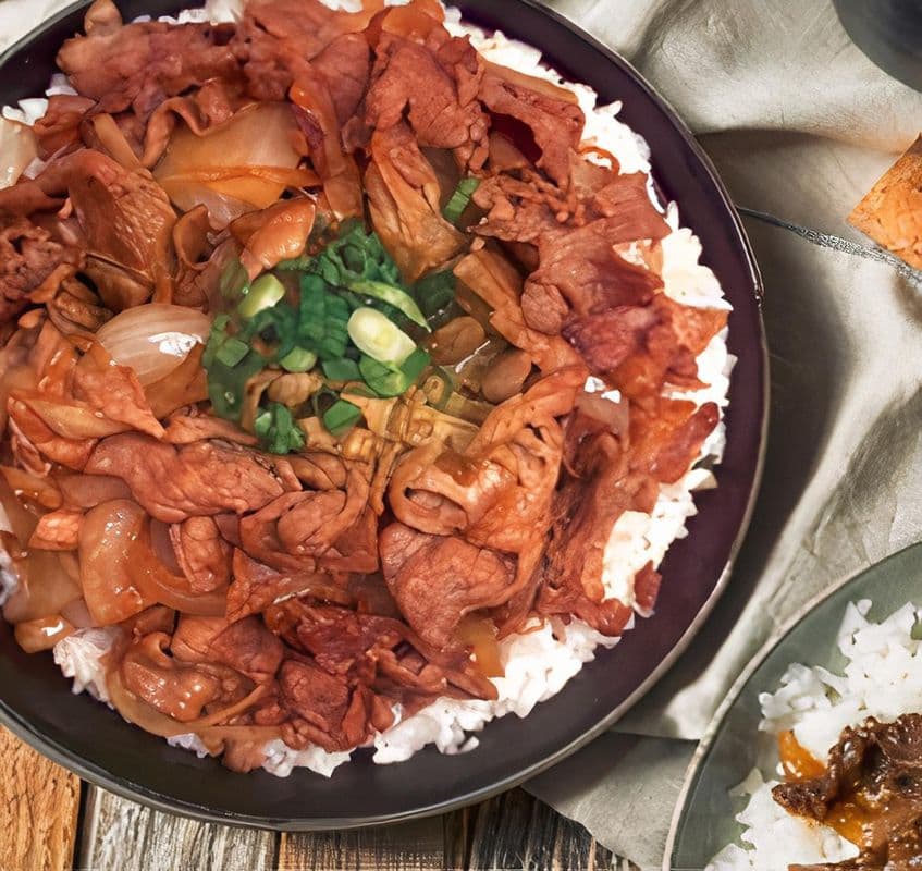 Thin Sliced Pork Rice Bowl