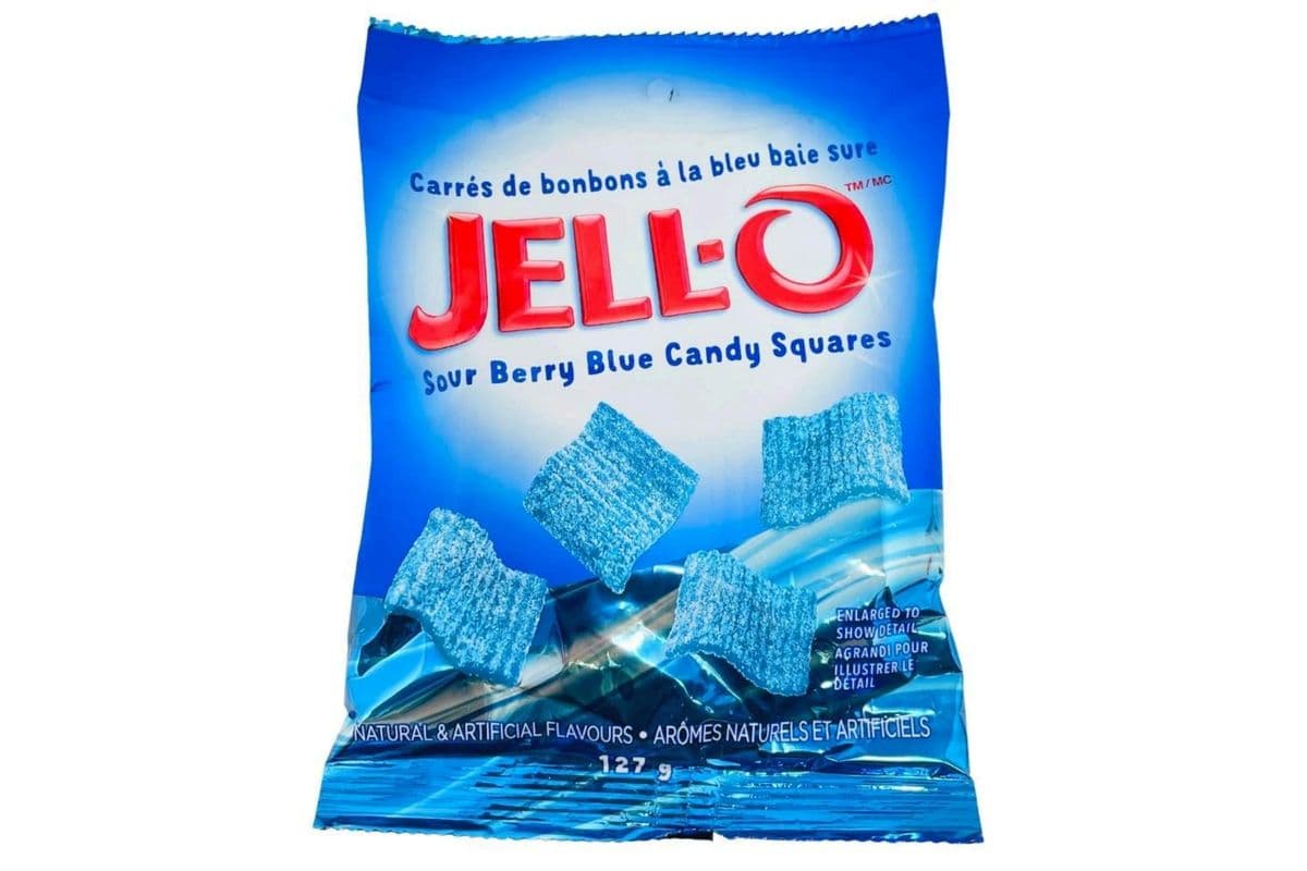 Jello Sour Berry Blue Candy Squares (127g)
