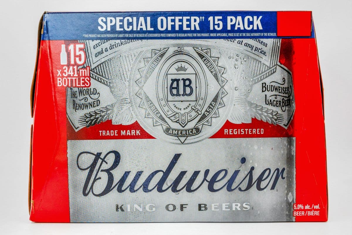 Budweiser (15 Bottles) (1 x 341 ml)