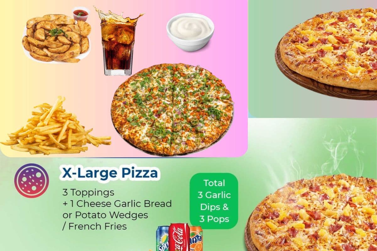 X-Large Size Pizza Combo (Veggie side order)