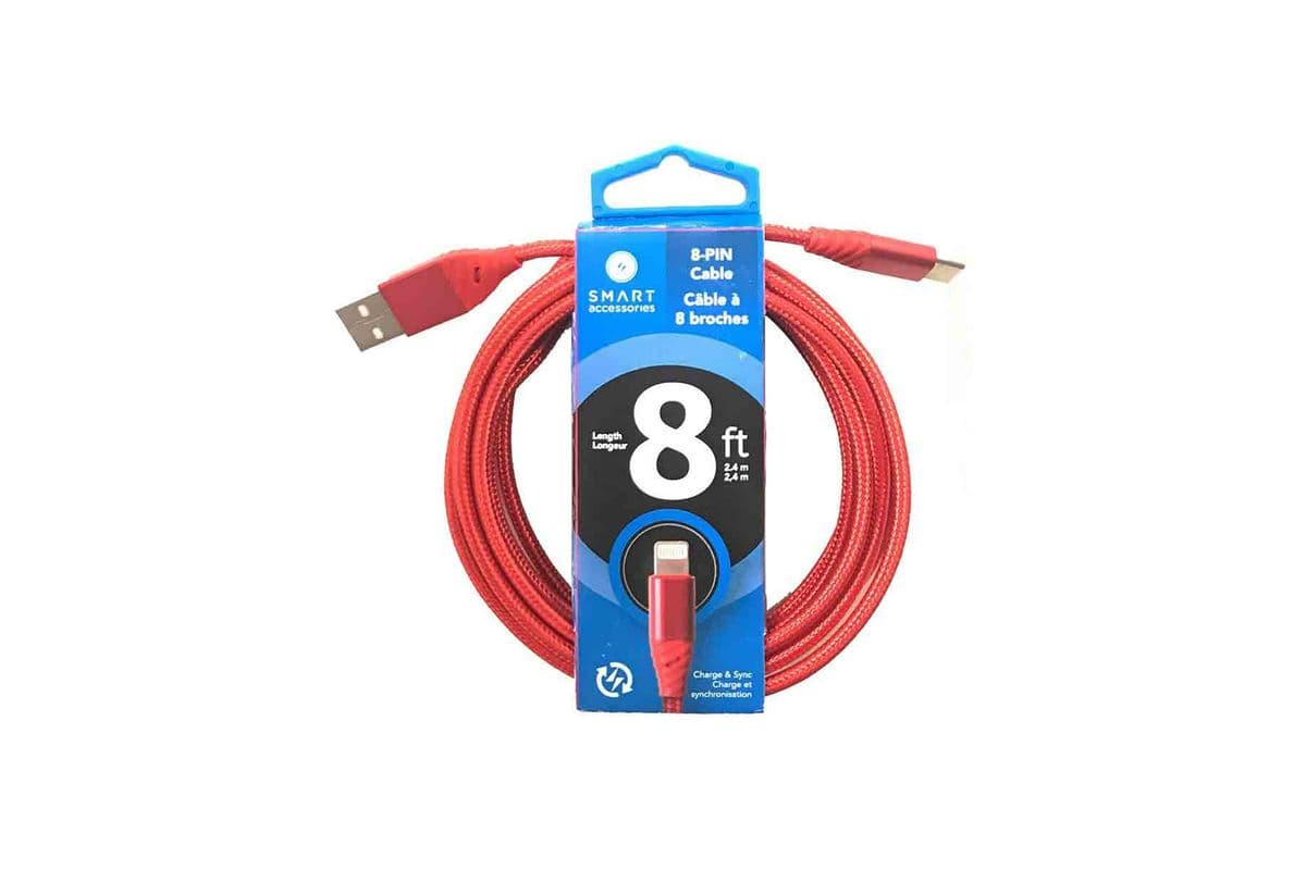 8FT 8PIN Charge and Sync Cable (Coiled)
