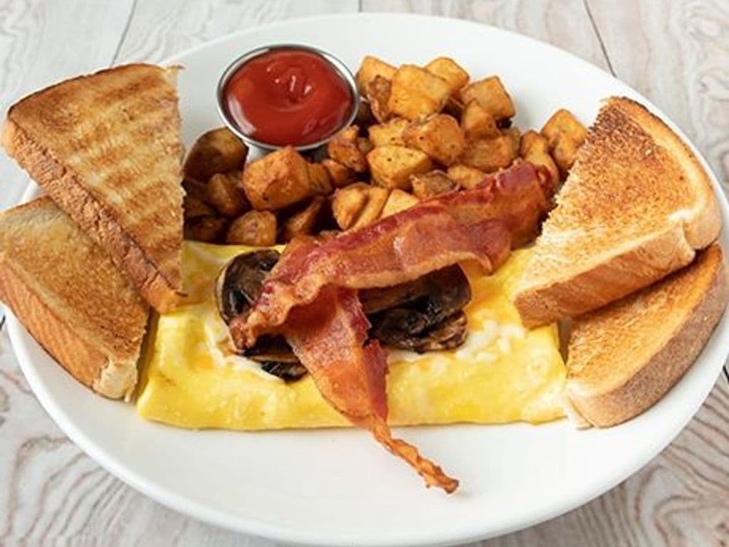 Mushroom, Bacon, & Cheese Omelette
