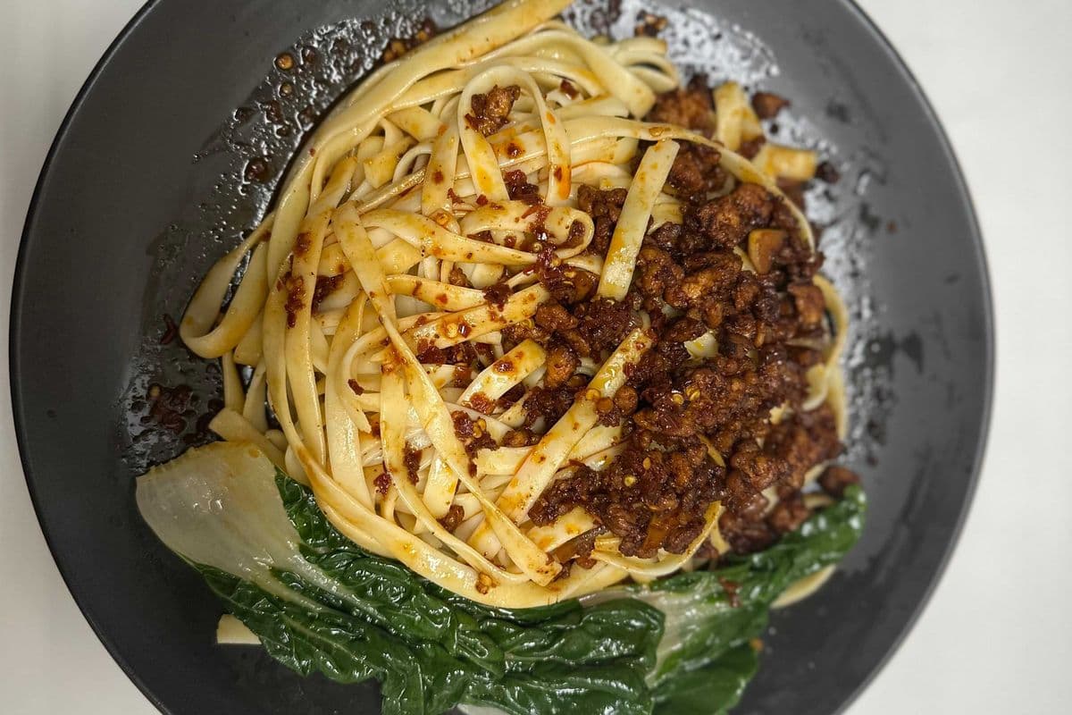 Spicy Ground Chicken (Keema) Noodles