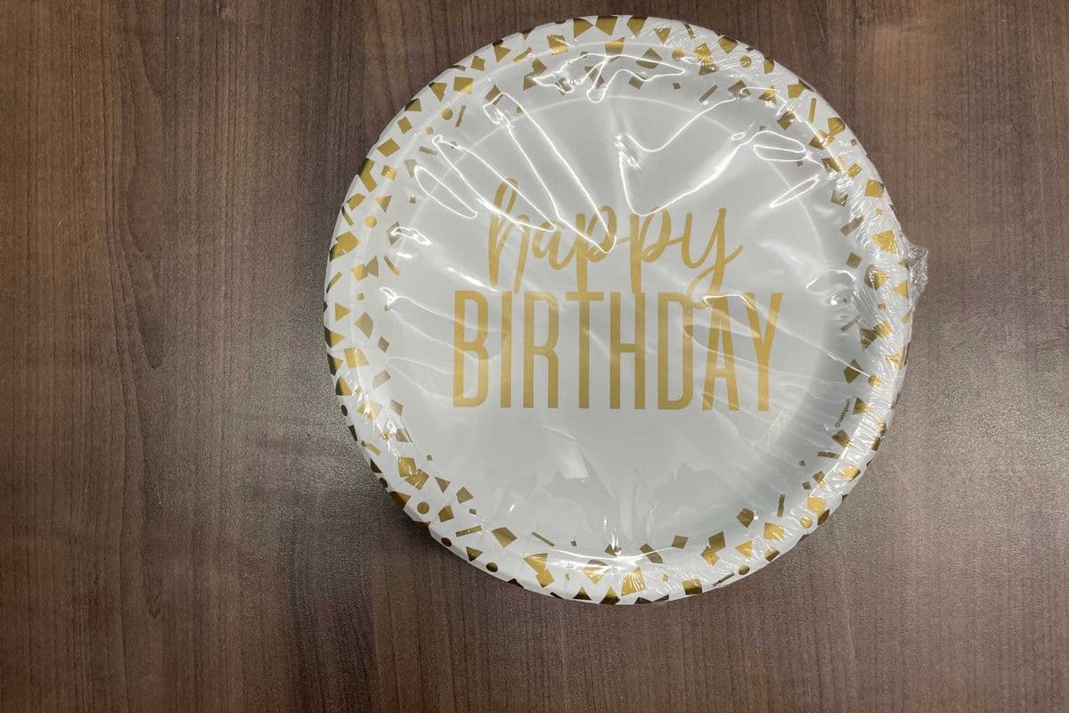Plates Gold Confetti Bday 9"