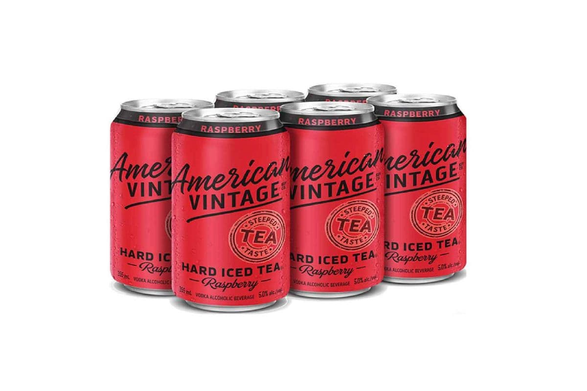 American Vintage Iced Tea Raspberry (6 x 355 ml Cans)