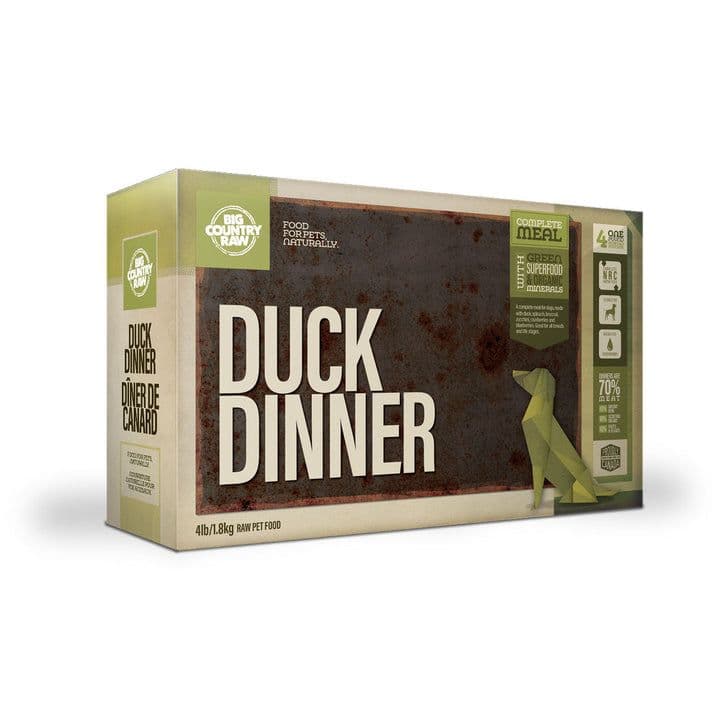 Big Country Raw Frozen Dog Food - Duck Dinner Carton (4 lb)