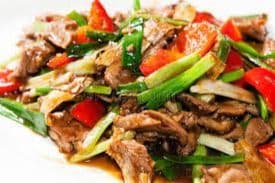 Stir Fried BBQ Duck Meat 七彩炒鴨絲