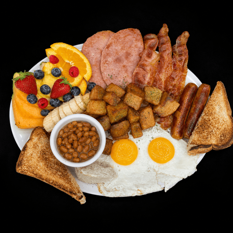 Deux (2) oeufs, trois (3) viandes / Two (2) eggs, three (3) meats