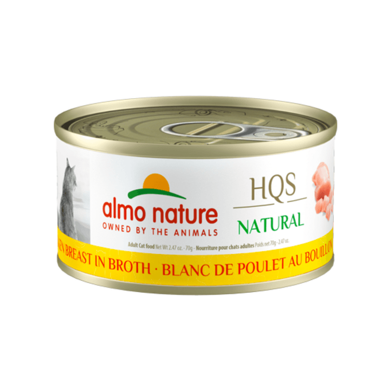 Almo Nature Wet Cat Food - HQS Natural Chicken Breast in Broth Canned (70 g)