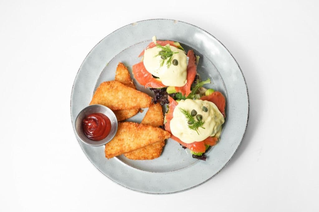 Smoked Salmon Avocado Eggs Benedict