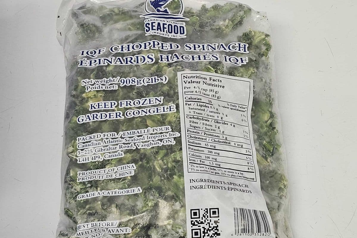 Chopped frozen Spinach