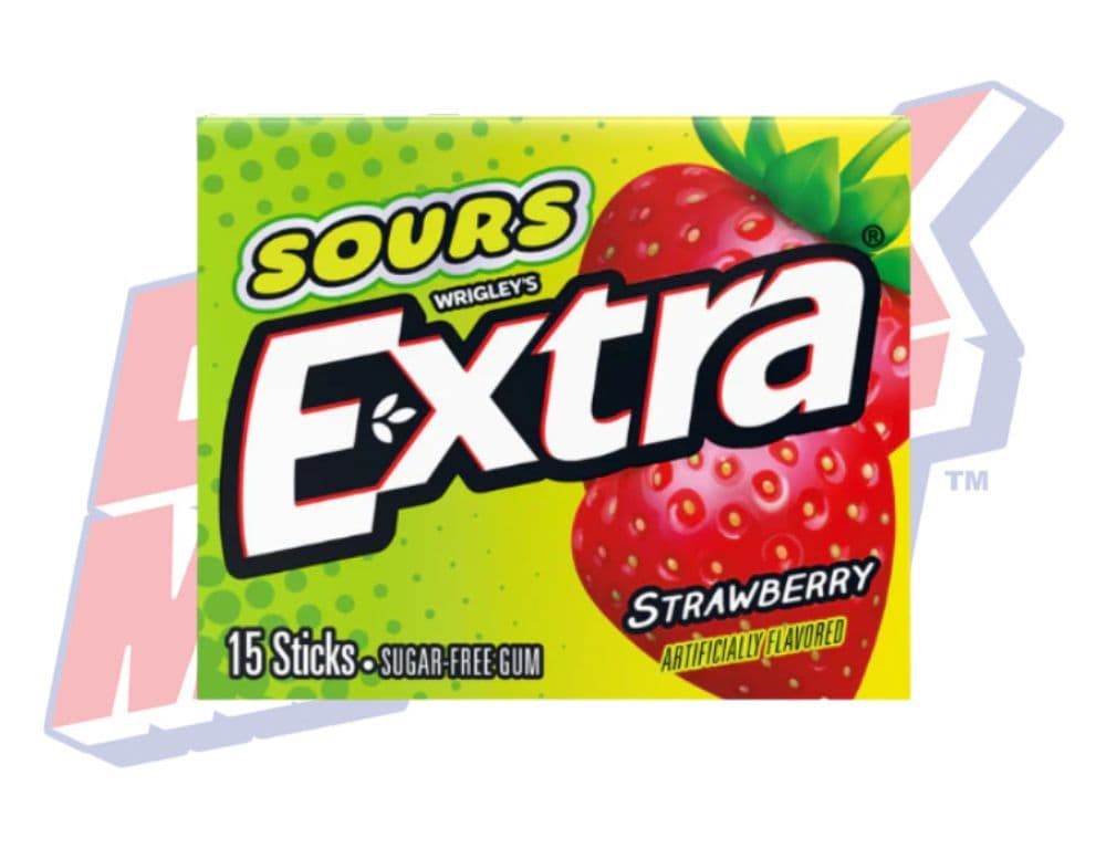 Extra Sour Strawberry Gum - 15pk