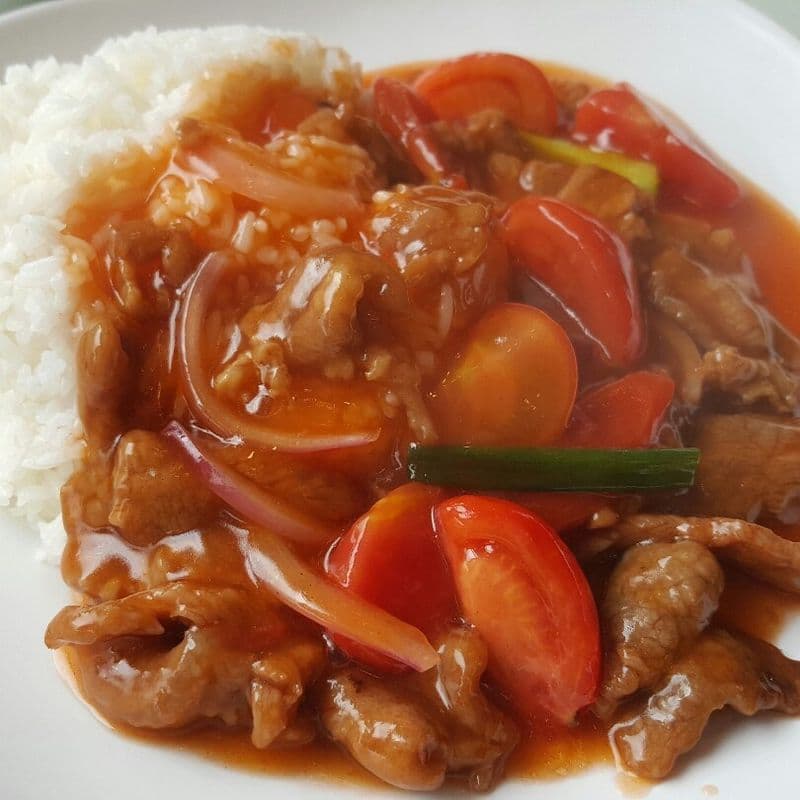 44. Beef with Tomatoes on Rice