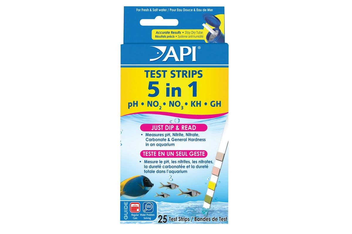API 5 in 1 Aquarium Test Strips (25 Pack)