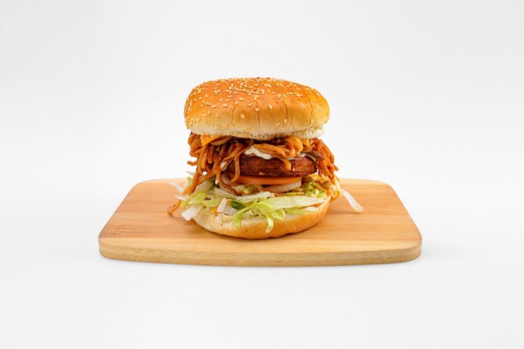 Aloo Tikki Noodle Burger