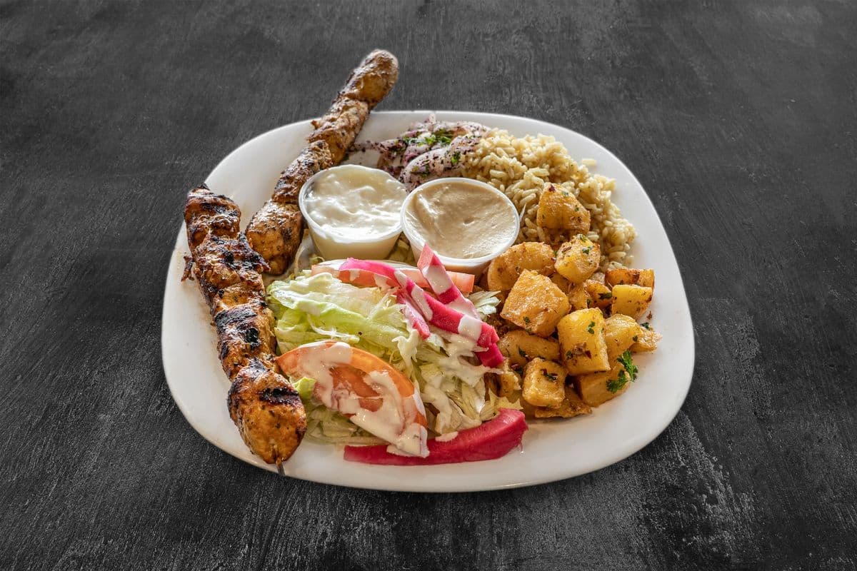 Plat brochettes de poulet