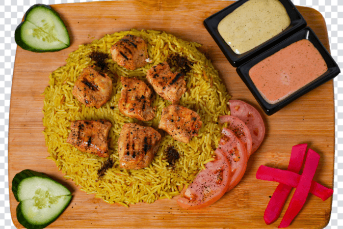 Shish Tawooq on the rice