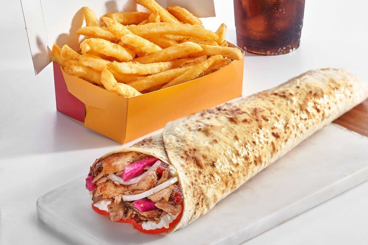 Mixed (Chicken and beef) Shawarma Wrap Combo