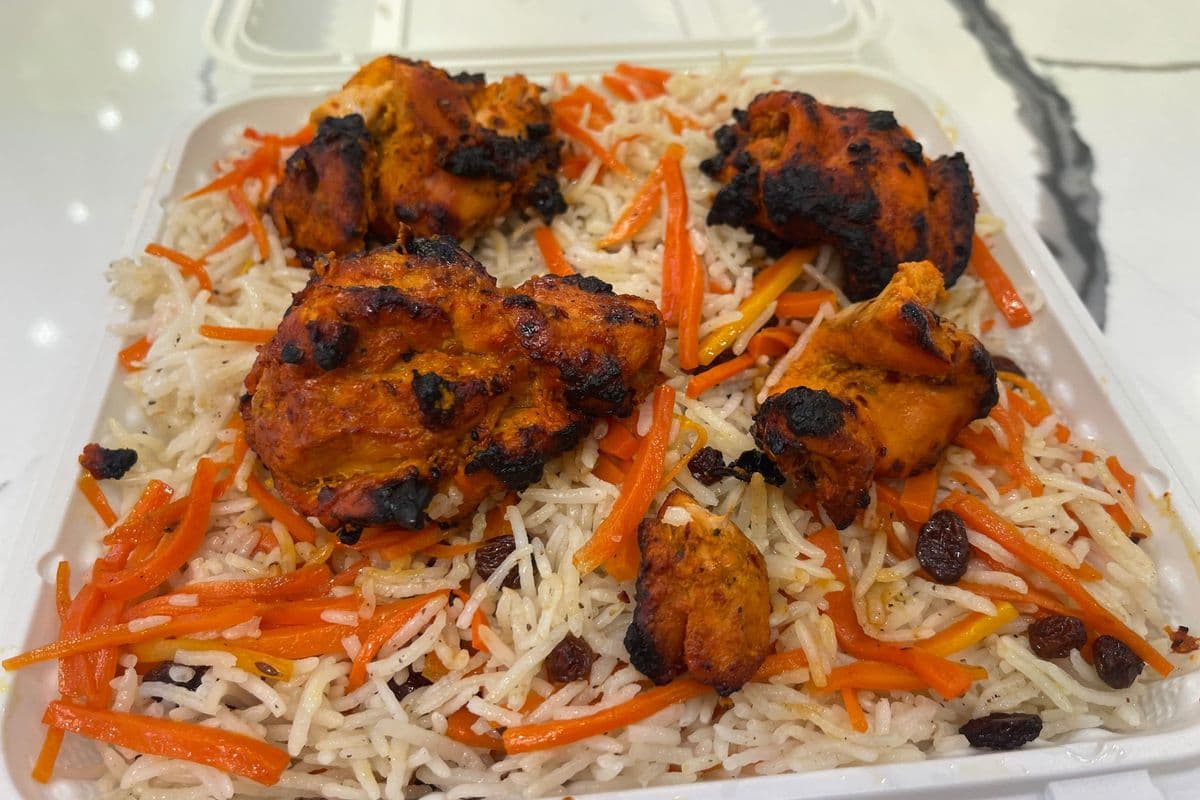 Chicken Tikka Boti with Afghani Pulao