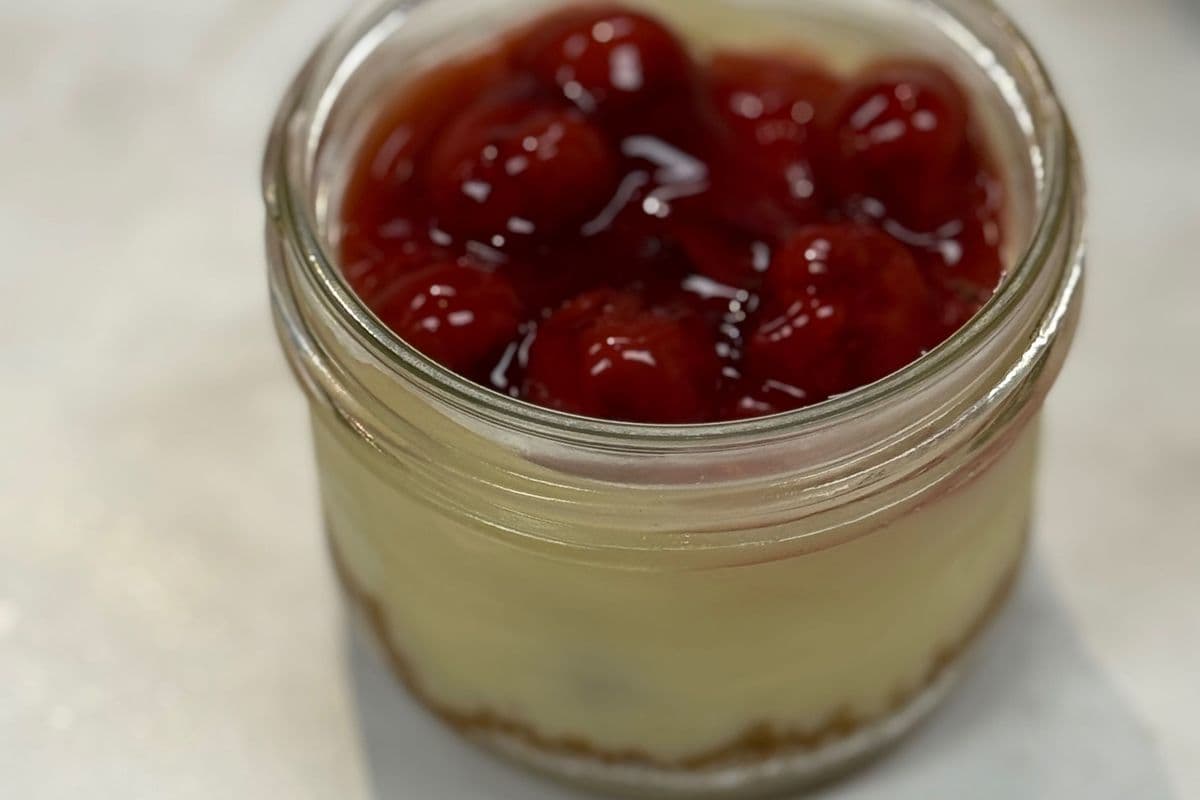Cherry Cheesecake in a jar