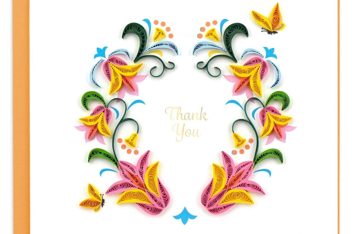 Flower Wreath Thank You Card TY007