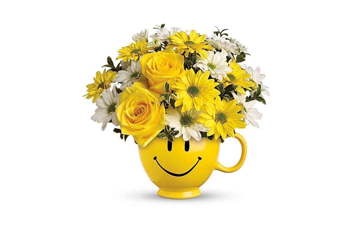 Teleflora's Be Happy Bouquet With Roses