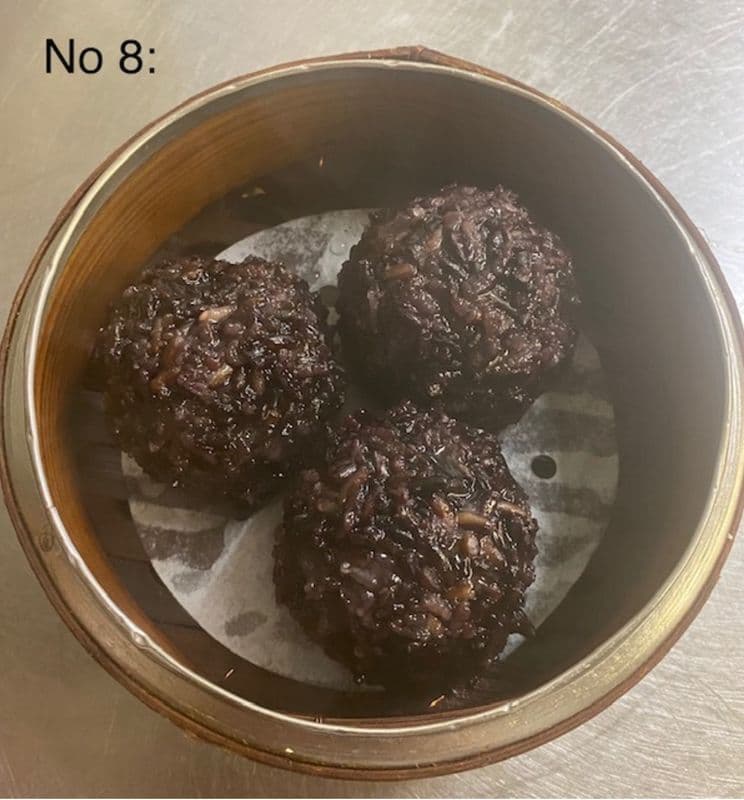 8. Steamed Black Sticky Rice Pork Balls