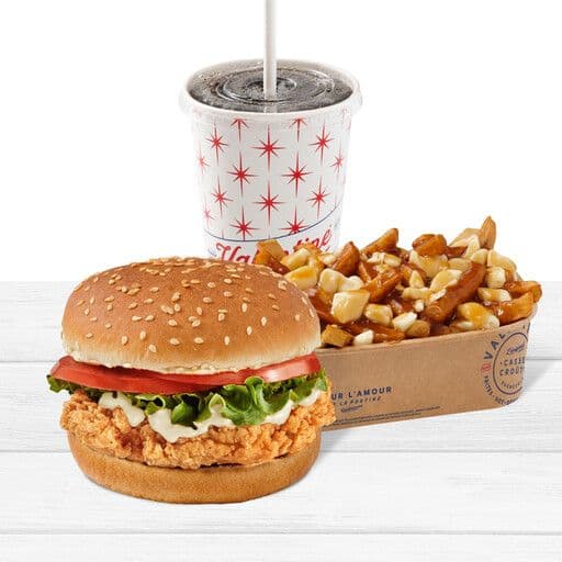 Trios burger de poulet avec poutine / Chicken Burger Trios with Poutine