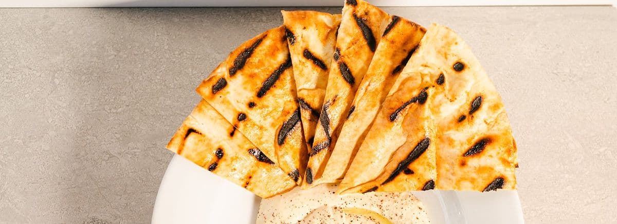 Pita bread on the side