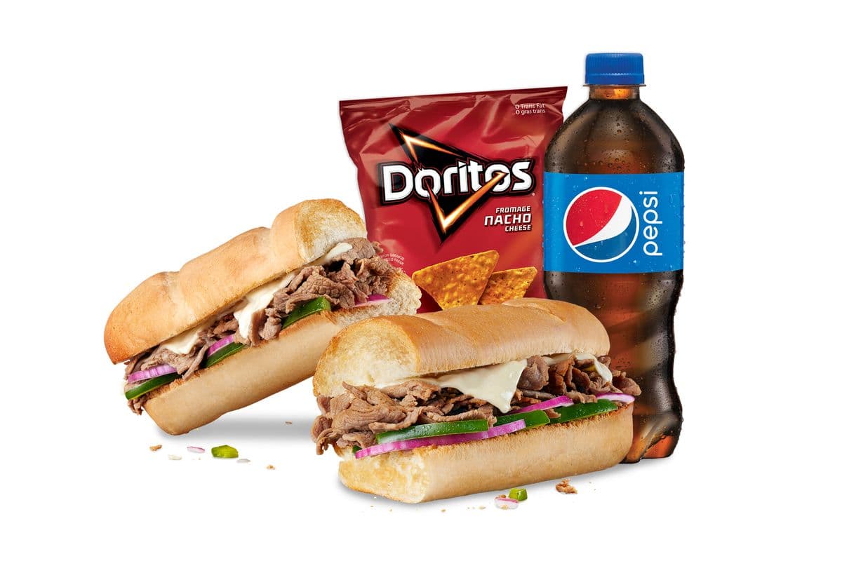 Combo Steak et fromage 12" / Footlong Steak & Cheese Sub Combo (770-1060 Cals)