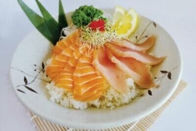 Salmon and Tuna Donburi