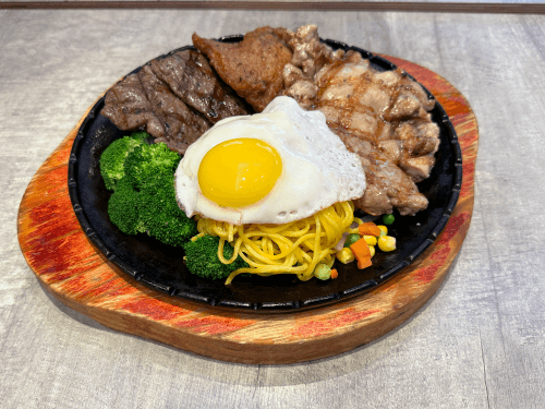 鐵板三拼(最多3種肉) / Triple Items Hot Iron Plate (3 Meat at most)