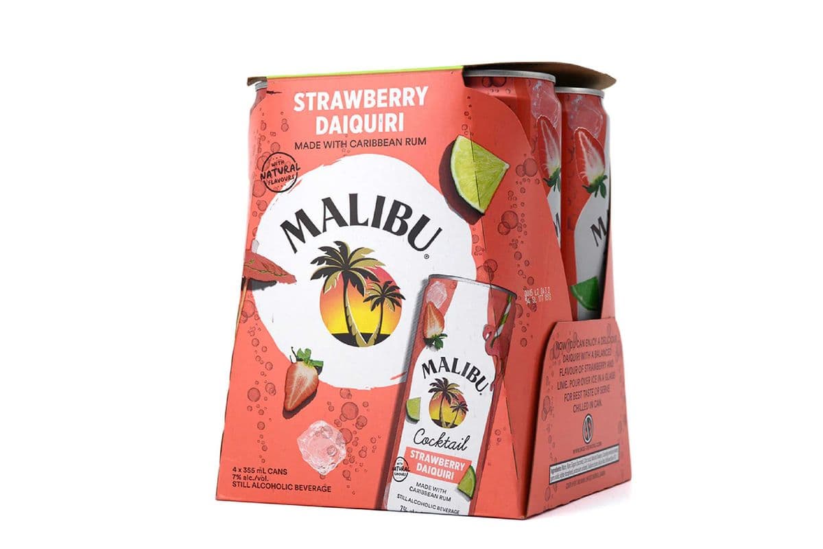 Malibu Straw Daiquiri (4 x 355 ml Cans)