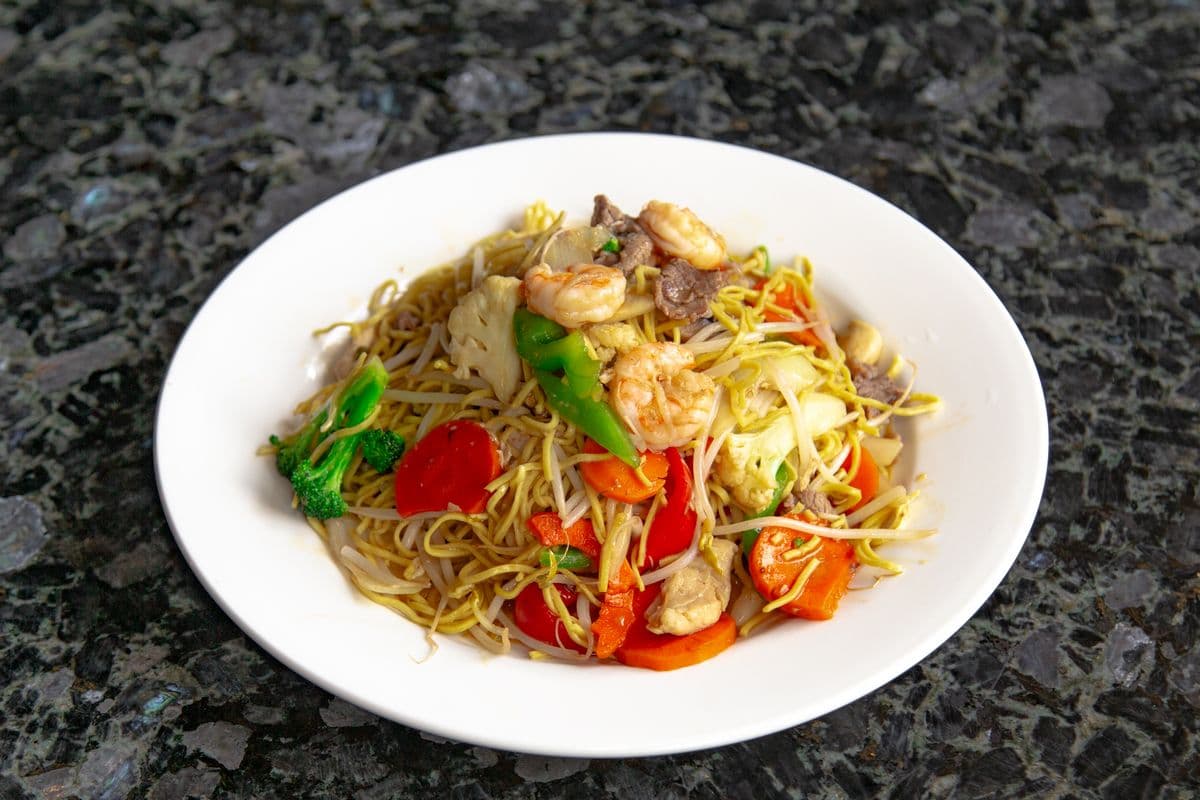 46. Chicken, Beef, Prawn, and Vegetable Stir-Fry