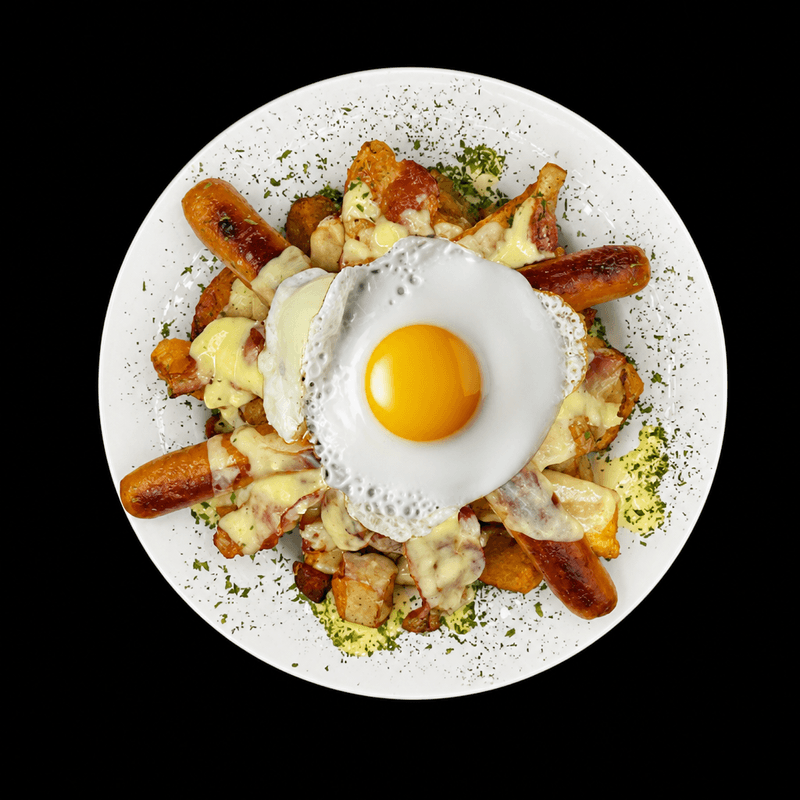 Poutine Déjeuner - La Classique avec une (1) viande / Breakfast Poutine - Classic with one (1) meat