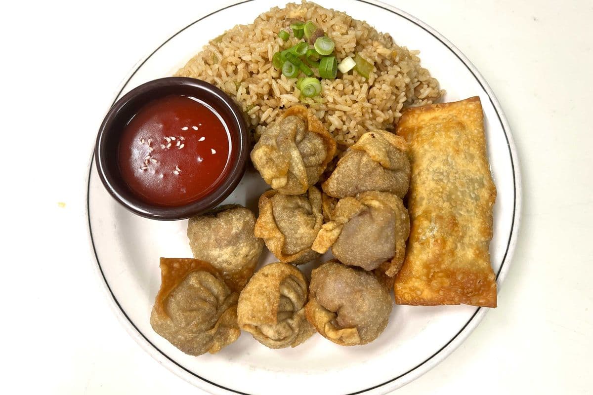 Sweet And Sour Wontons Daily witch chicken fried rice and egg roll . No Substitution