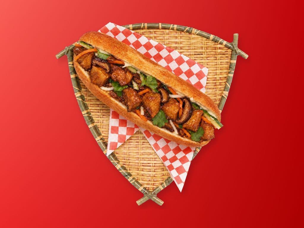 Banh mi tofu et champignons