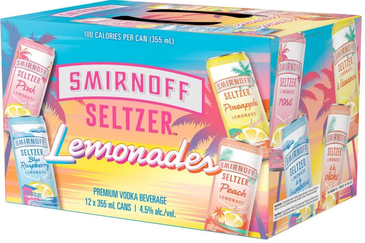 Smirnoff Seltzer Lemonade Variety (12 x 355 ml Cans)