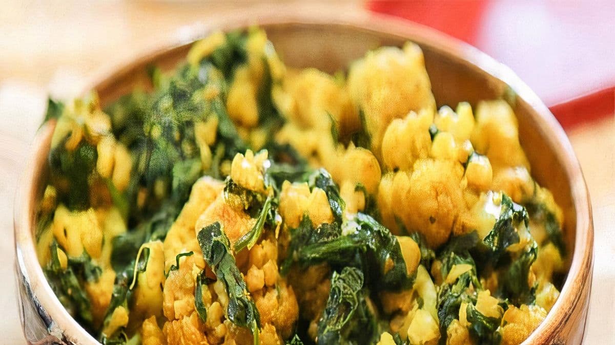Cauliflower and Spinach/Naan