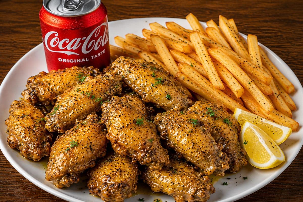 Lemon Pepper Wings Meal (10pcs)