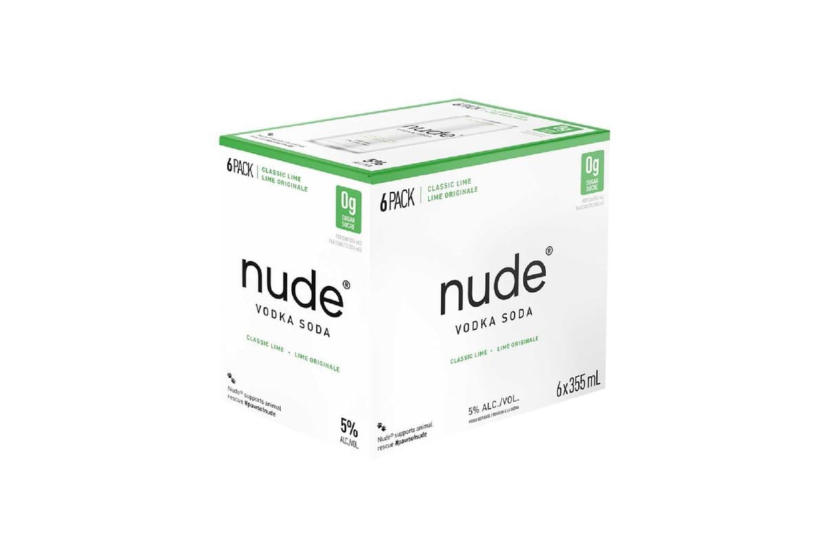 Nude Vodka Soda Classic Lime (6 x 355ml)