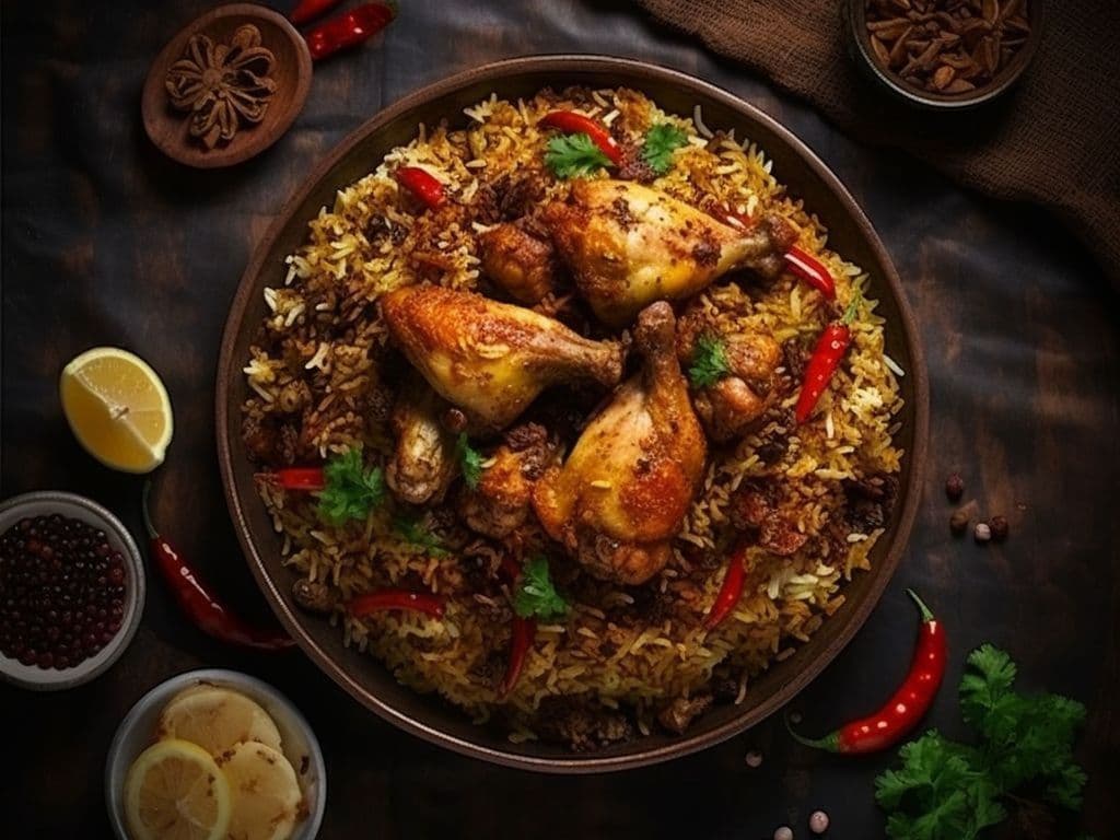 Ulavacharu ( Horse Gram) Chicken Dum Biryani / Biryani De Poulet Gramme De Cheval